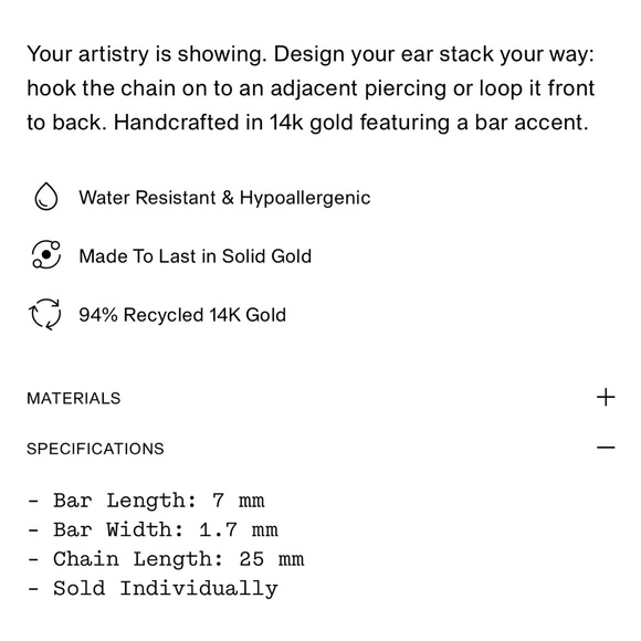 Mejuri Single Bar Chain Stud - Picture 5 of 5